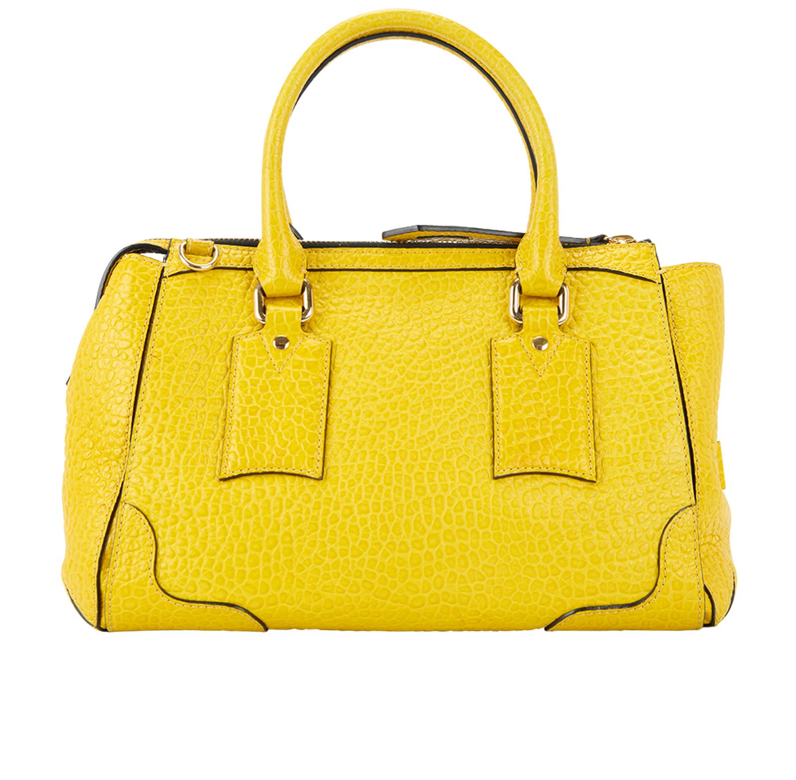 Heritage Small Gladstone Tote, &pound;250, Handbags, Yellow, Leather, Back view